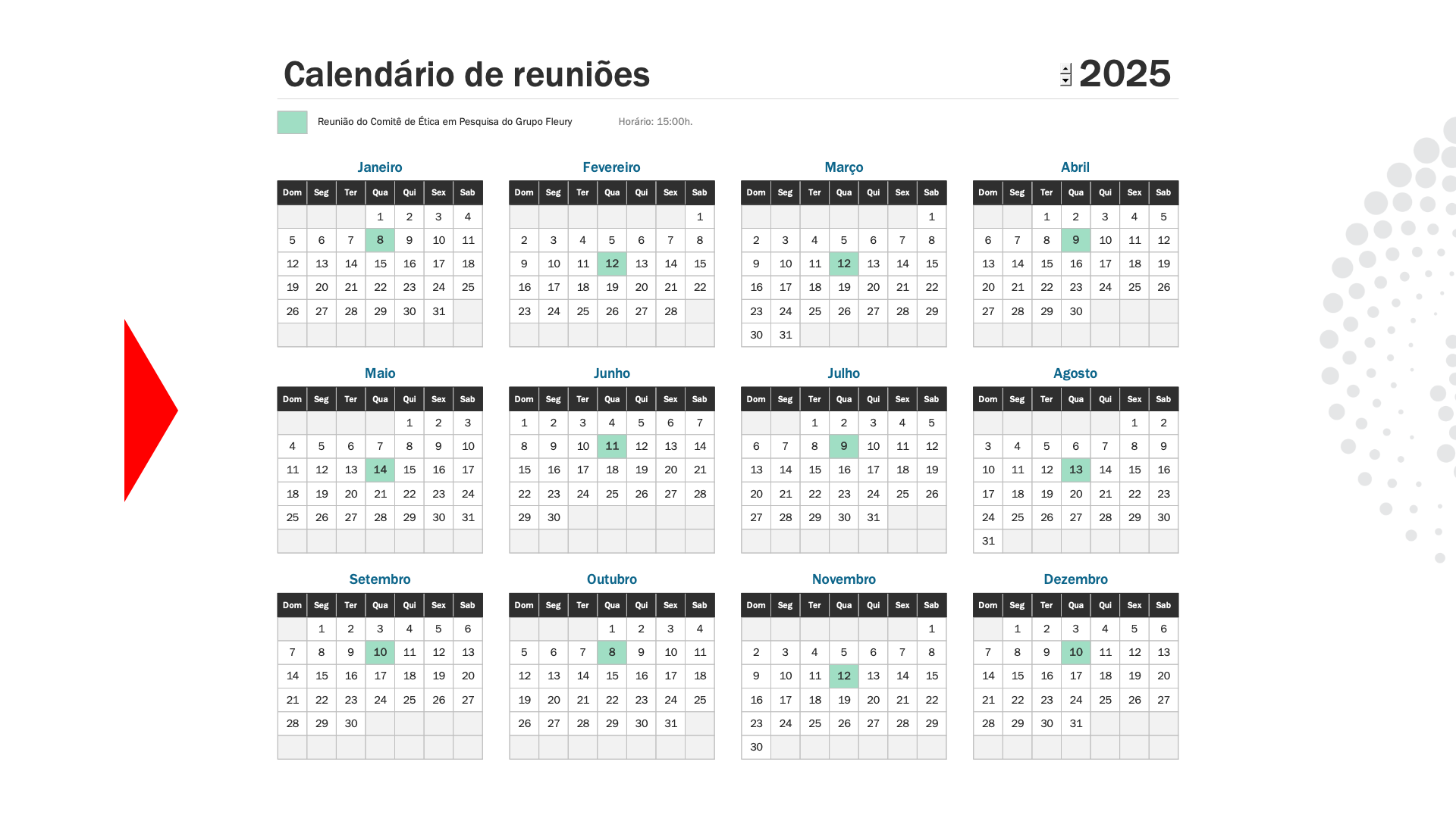 Calendário do Comitê